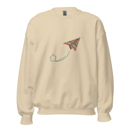 Kilim Flight Unisex Crewneck Sweatshirt, Roots & Talks - Sand