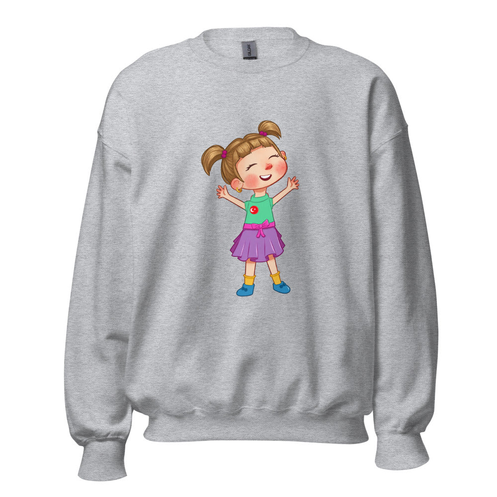 Ela Character Unisex Crewneck Sweatshirt, Roots & Talks - Sport Grey