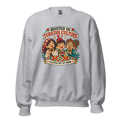Rooted in Turkish Culture Unisex Crewneck Sweatshirt, Roots & Talks - Sport Grey