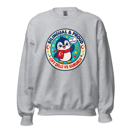 Bilingual & Proud Unisex Crewneck Sweatshirt, Roots & Talks - Sport Grey