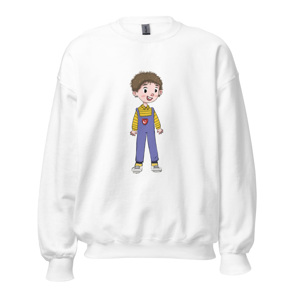 Ahmet Character Unisex Crewneck Sweatshirt, Roots & Talks - White