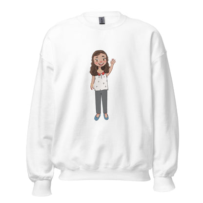 Defne Character Unisex Crewneck Sweatshirt, Roots & Talks - White