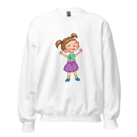 Ela Character Unisex Crewneck Sweatshirt, Roots & Talks - White