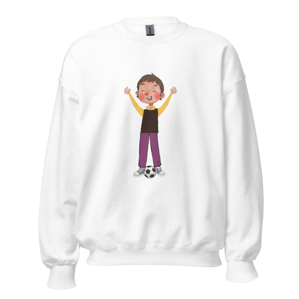 Gazi Character Unisex Crewneck Sweatshirt, Roots & Talks - White