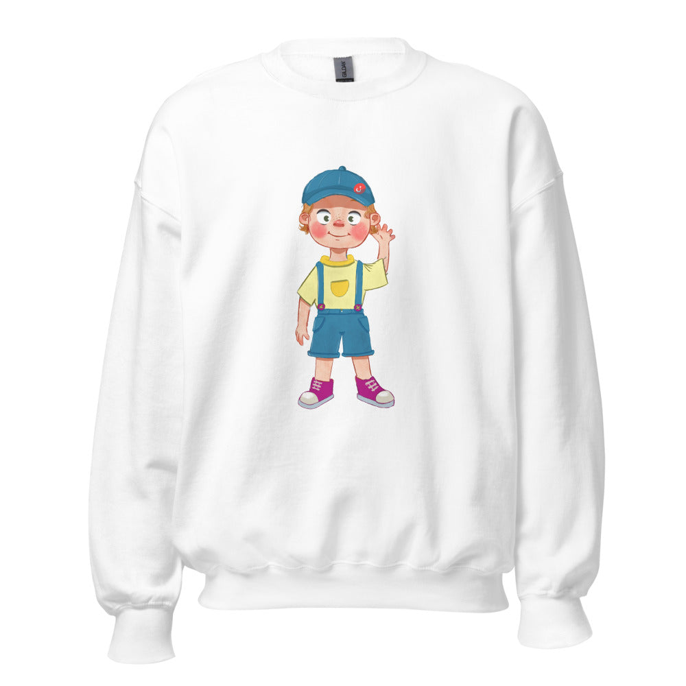 Giray Character Unisex Crewneck Sweatshirt, Roots & Talks - White