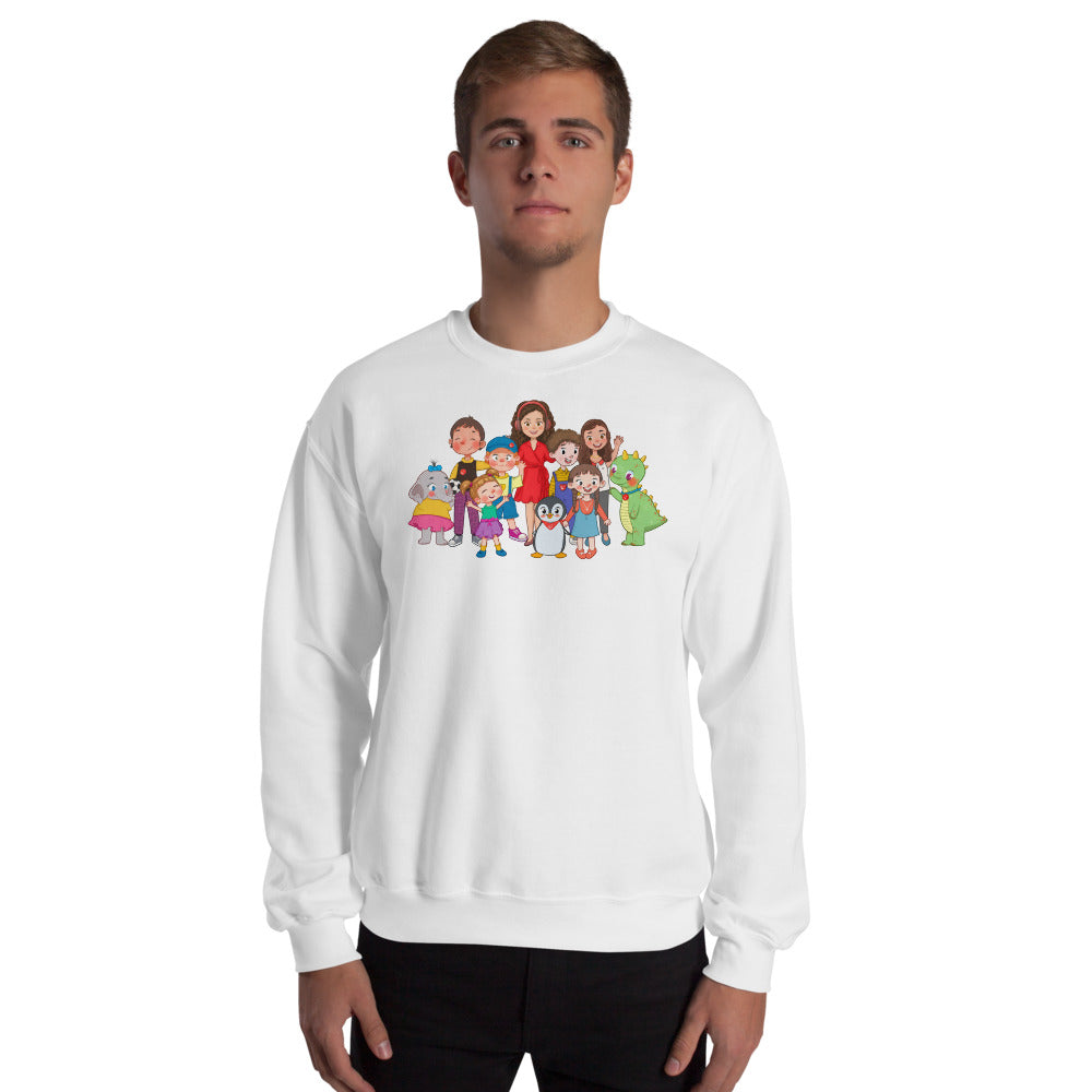 All the Characters Together Unisex Crewneck Sweatshirt, Roots & Talks - lifestyle photo 2