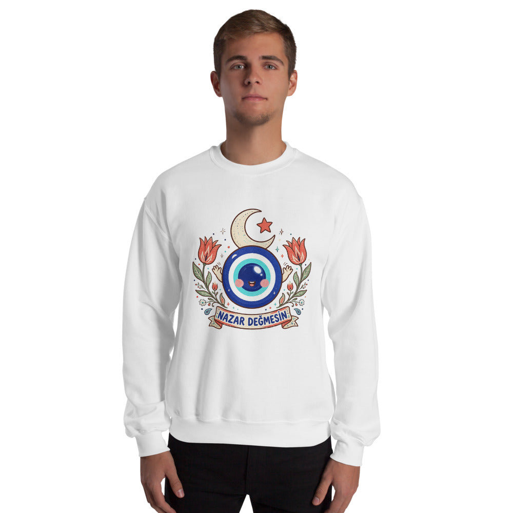 Nazar Değmesin Unisex Crewneck Sweatshirt, Roots & Talks - lifestyle photo 2