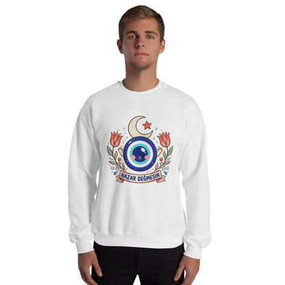 Nazar Değmesin Unisex Crewneck Sweatshirt, Roots & Talks - lifestyle photo 2