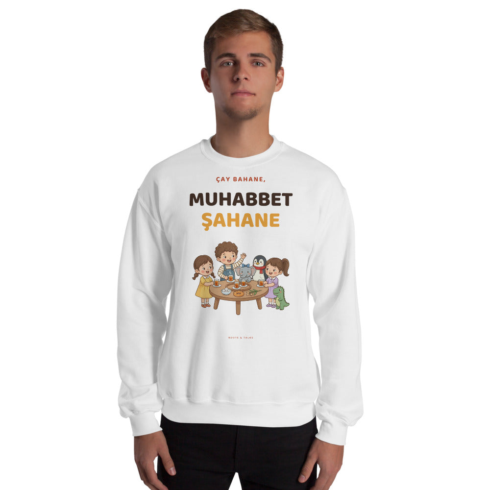 Çay Bahane, Muhabbet Şahane Unisex Crewneck Sweatshirt, Roots & Talks - lifestyle photo 2