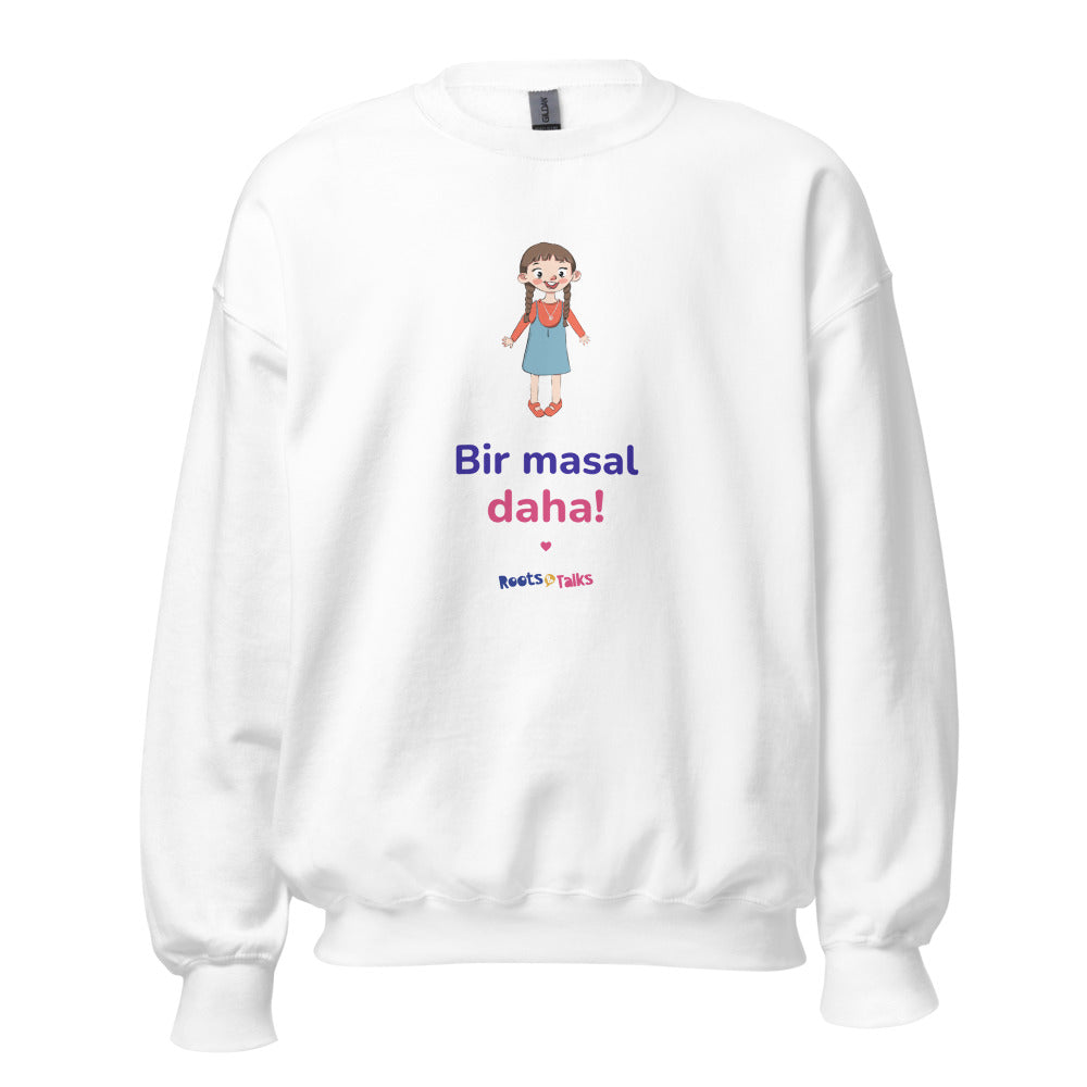Bir Masal Daha Unisex Crewneck Sweatshirt, Roots & Talks - White