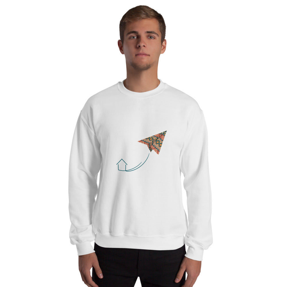 Kilim Flight Unisex Crewneck Sweatshirt, Roots & Talks - lifestyle photo 2