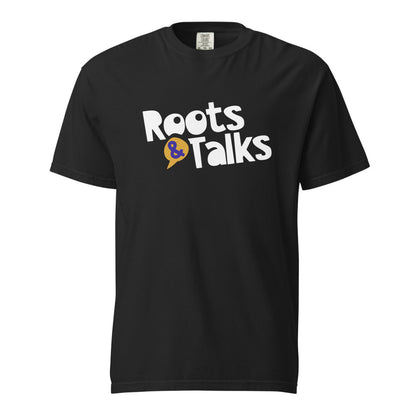 Roots & Talks Logo Unisex Garment-Dyed Heavyweight T-Shirt - Black