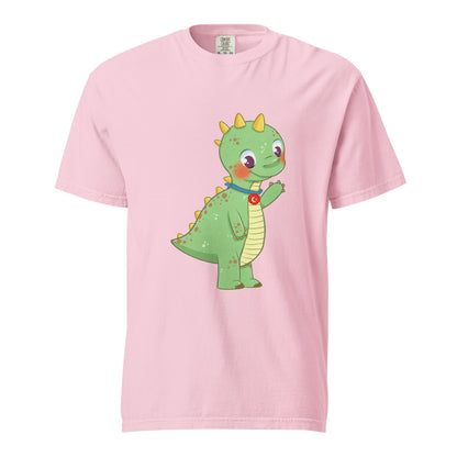 Dino Dinosaur Unisex Garment-Dyed Heavyweight T-Shirt, Roots & Talks - Blossom