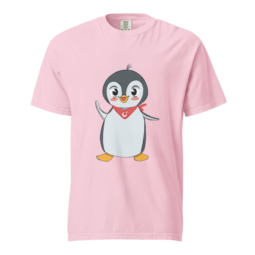 Pingucan Penguin Unisex Garment-Dyed Heavyweight T-Shirt, Roots & Talks - Blossom