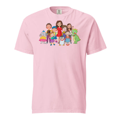 All the Characters Together Unisex Garment-Dyed Heavyweight T-Shirt, Roots & Talks - Blossom