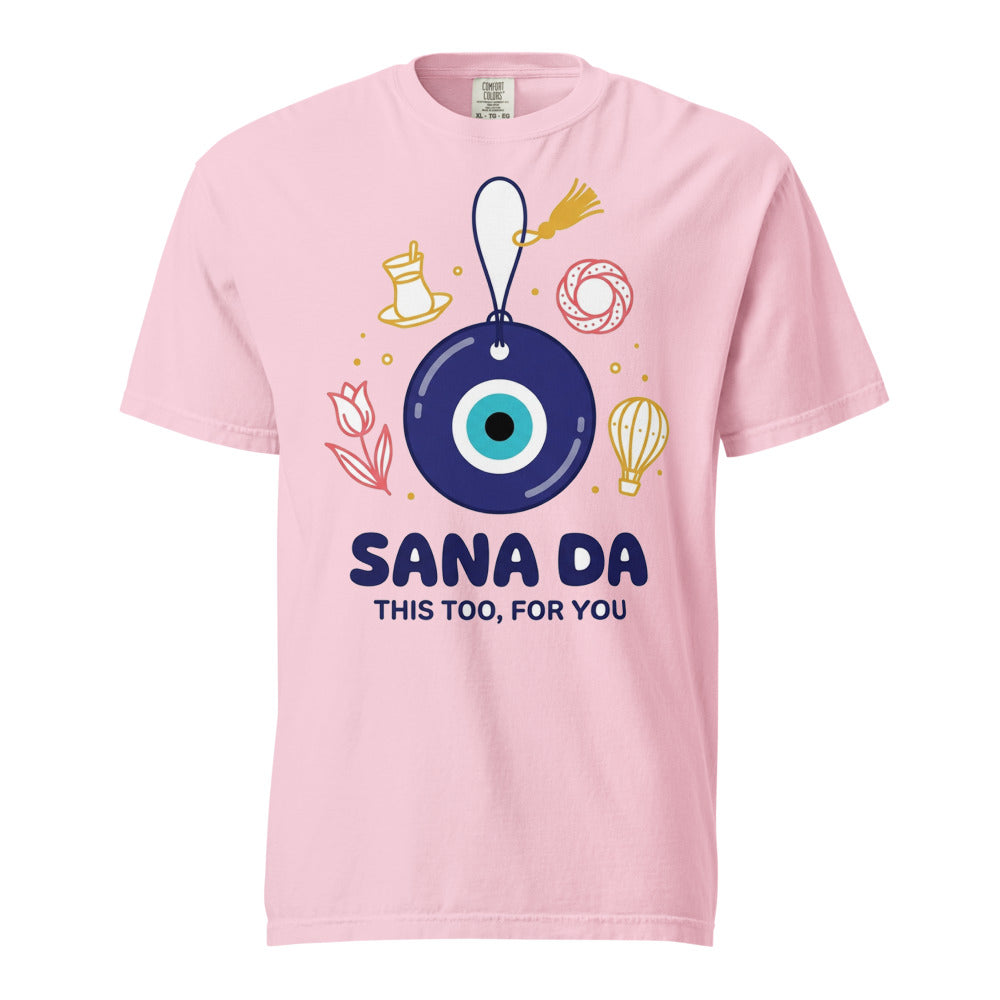 Sana Da Unisex Garment-Dyed Heavyweight T-Shirt, Roots & Talks - Blossom