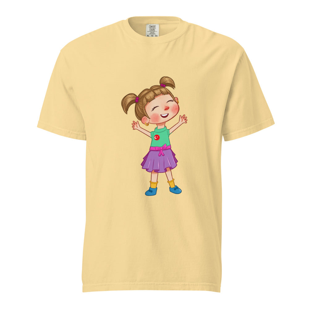 Ela Character Unisex Garment-Dyed Heavyweight T-Shirt, Roots & Talks - Butter
