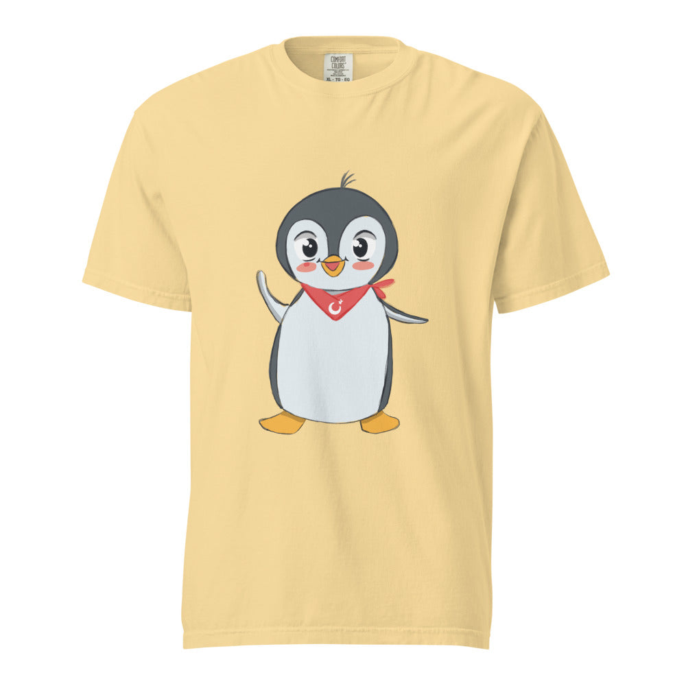 Pingucan Penguin Unisex Garment-Dyed Heavyweight T-Shirt, Roots & Talks - Butter