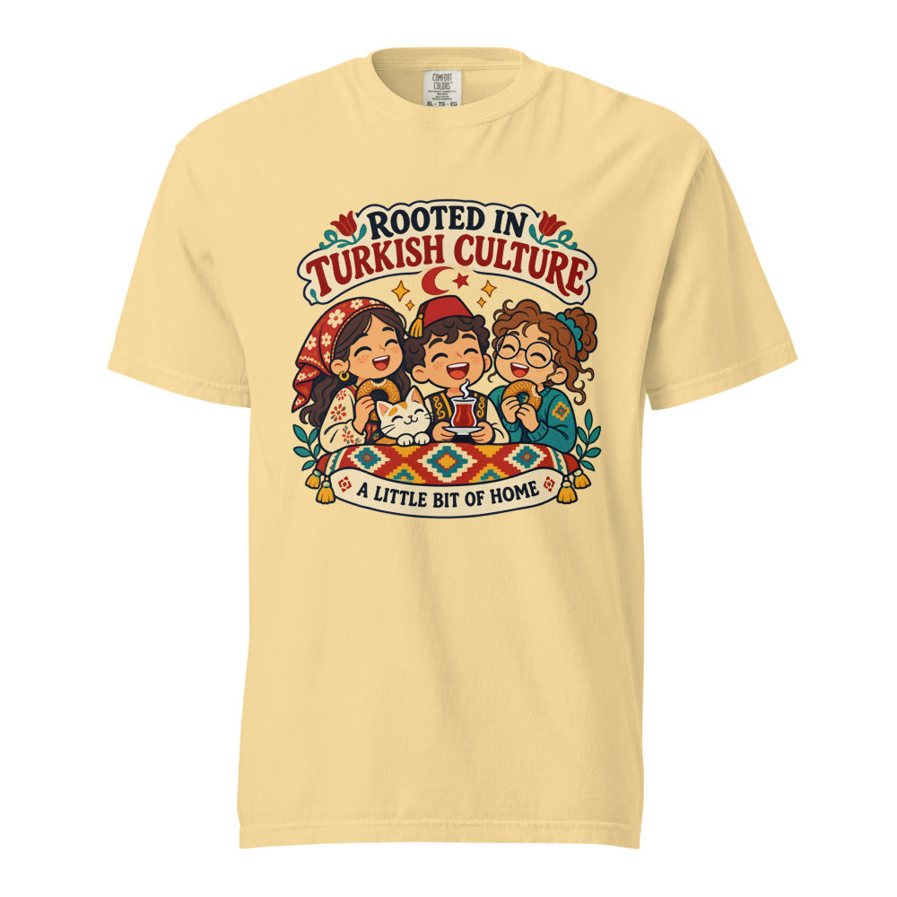 Rooted in Turkish Culture Unisex Garment-Dyed Heavyweight T-Shirt, Roots & Talks - Butter