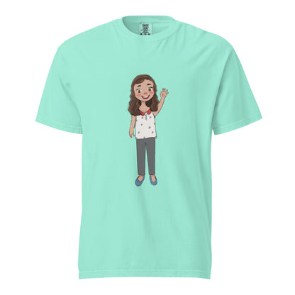 Defne Character Unisex Garment-Dyed Heavyweight T-Shirt, Roots & Talks - Chalky Mint