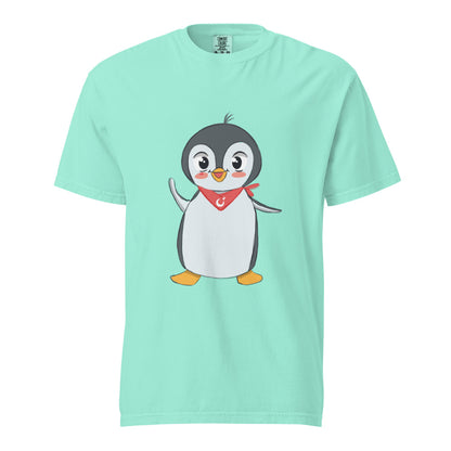 Pingucan Penguin Unisex Garment-Dyed Heavyweight T-Shirt, Roots & Talks - Chalky Mint