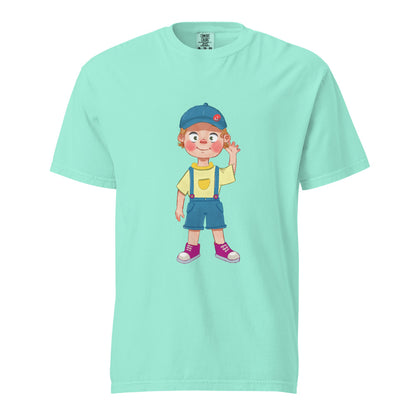 Giray Character Unisex Garment-Dyed Heavyweight T-Shirt, Roots & Talks - Chalky Mint