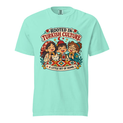 Rooted in Turkish Culture Unisex Garment-Dyed Heavyweight T-Shirt, Roots & Talks - Chalky Mint
