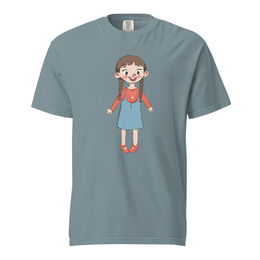 Eylül Character Unisex Garment-Dyed Heavyweight T-Shirt, Roots & Talks - Ice Blue
