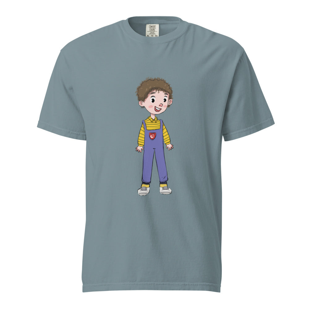Ahmet Character Unisex Garment-Dyed Heavyweight T-Shirt, Roots & Talks - Ice Blue