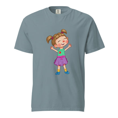 Ela Character Unisex Garment-Dyed Heavyweight T-Shirt, Roots & Talks - Ice Blue