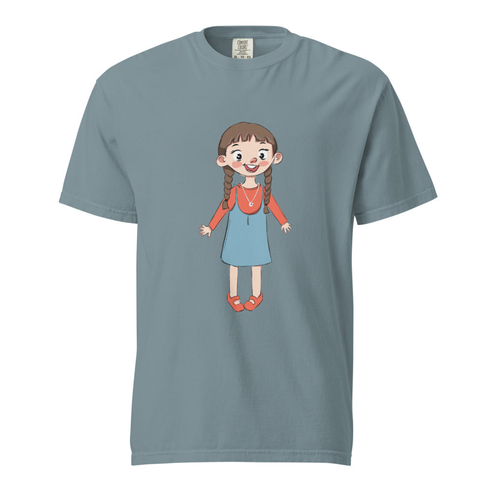 Eylül Character Unisex Garment-Dyed Heavyweight T-Shirt, Roots & Talks - Ice Blue