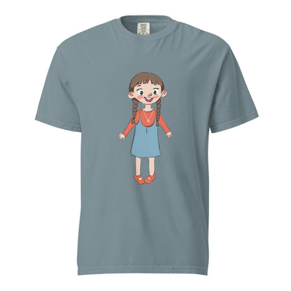 Eylül Character Unisex Garment-Dyed Heavyweight T-Shirt, Roots & Talks - Ice Blue