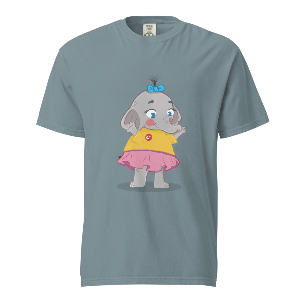 Filiz Elephant Unisex Garment-Dyed Heavyweight T-Shirt, Roots & Talks - Ice Blue