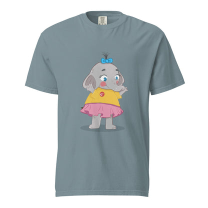 Filiz Elephant Unisex Garment-Dyed Heavyweight T-Shirt, Roots & Talks - Ice Blue