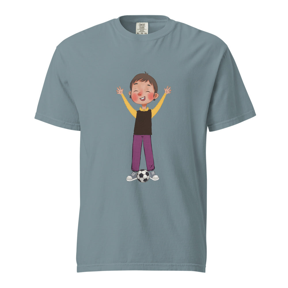 Gazi Character Unisex Garment-Dyed Heavyweight T-Shirt, Roots & Talks - Ice Blue