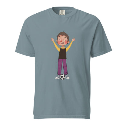 Gazi Character Unisex Garment-Dyed Heavyweight T-Shirt, Roots & Talks - Ice Blue