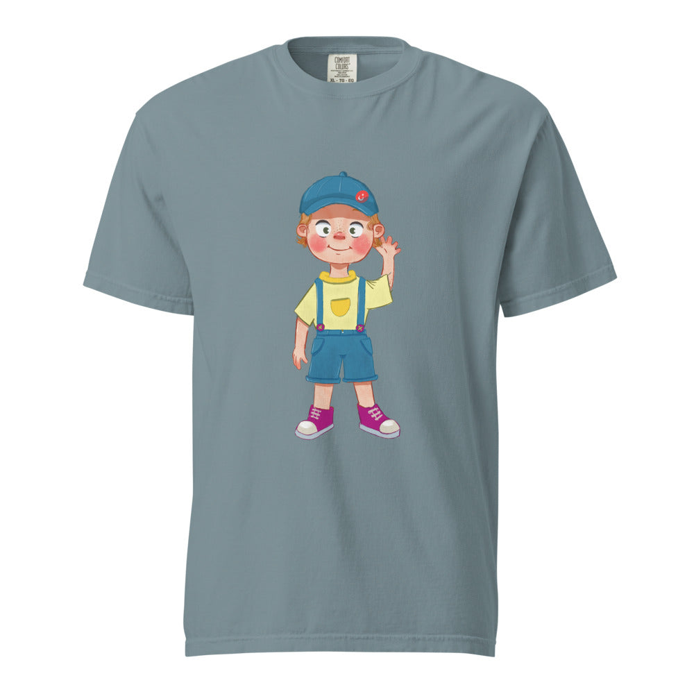 Giray Character Unisex Garment-Dyed Heavyweight T-Shirt, Roots & Talks - Ice Blue