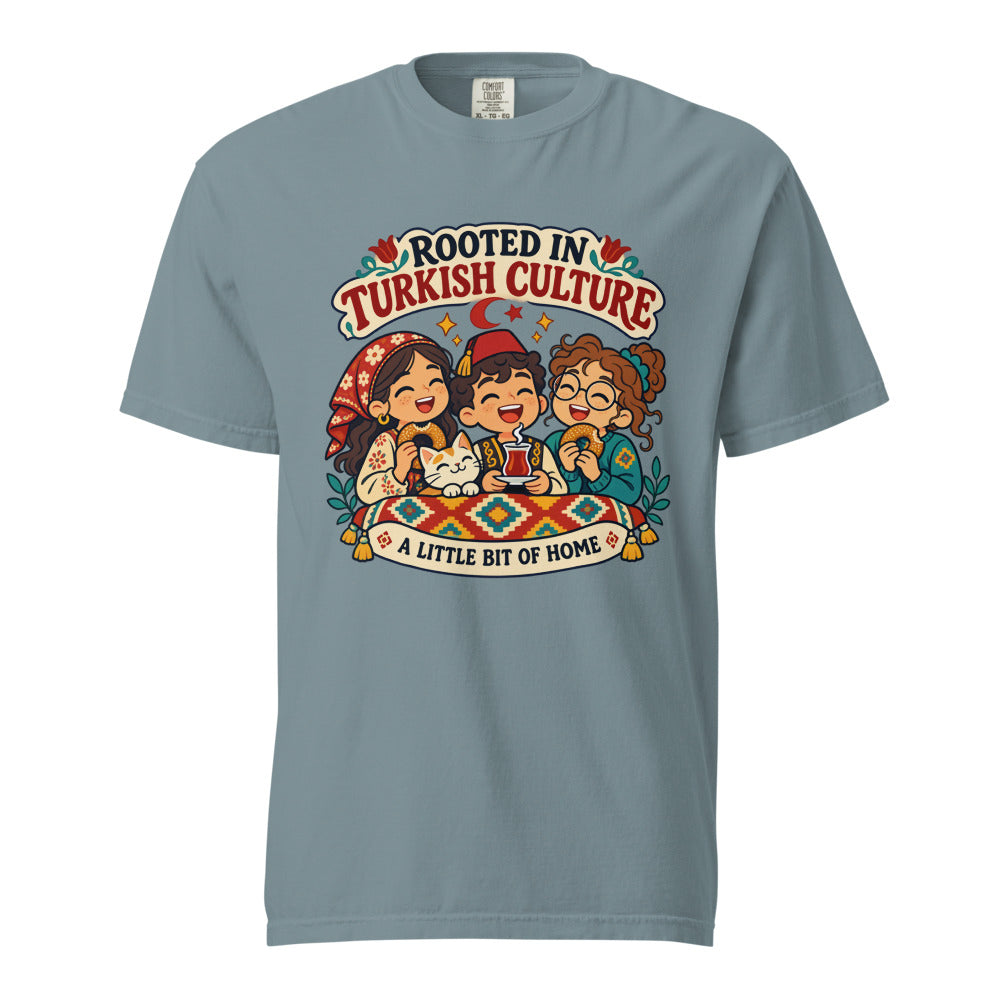 Rooted in Turkish Culture Unisex Garment-Dyed Heavyweight T-Shirt, Roots & Talks - Ice Blue