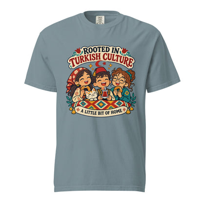 Rooted in Turkish Culture Unisex Garment-Dyed Heavyweight T-Shirt, Roots & Talks - Ice Blue