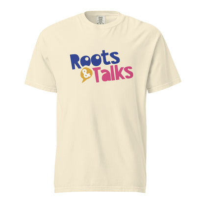 Roots & Talks Logo Unisex Garment-Dyed Heavyweight T-Shirt - Ivory