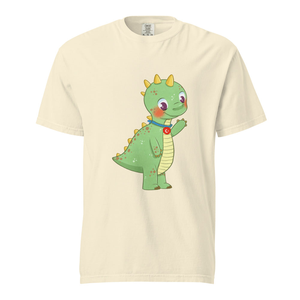Dino Dinosaur Unisex Garment-Dyed Heavyweight T-Shirt, Roots & Talks - Ivory