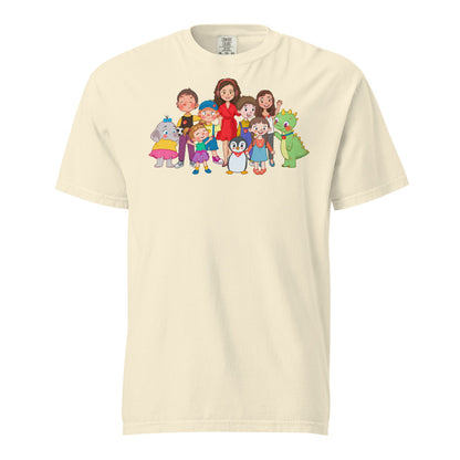All the Characters Together Unisex Garment-Dyed Heavyweight T-Shirt, Roots & Talks - Ivory
