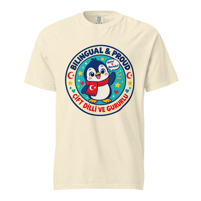 Bilingual & Proud Unisex Garment-Dyed Heavyweight T-Shirt, Roots & Talks - Ivory