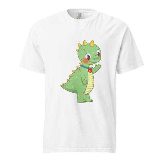 Dino Dinosaur Unisex Garment-Dyed Heavyweight T-Shirt, Roots & Talks - White