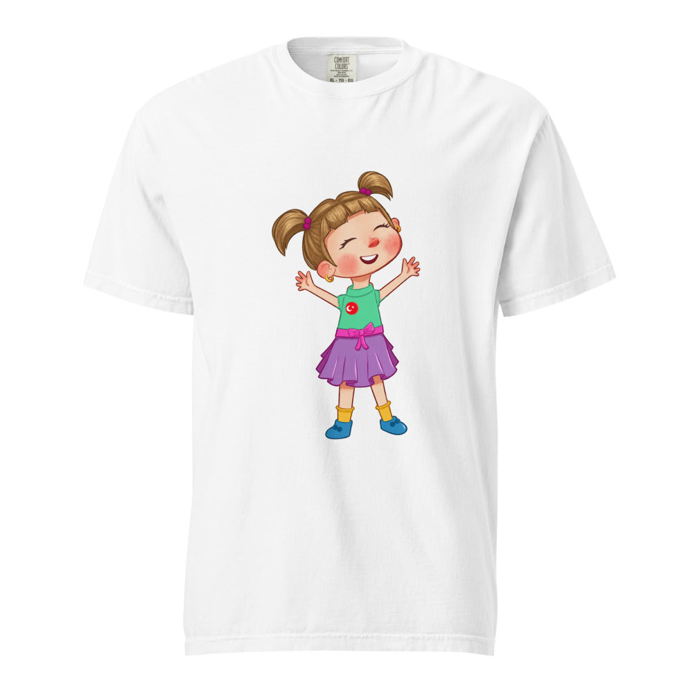 Ela Character Unisex Garment-Dyed Heavyweight T-Shirt, Roots & Talks - White