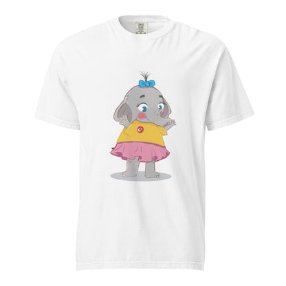 Filiz Elephant Unisex Garment-Dyed Heavyweight T-Shirt, Roots & Talks - White