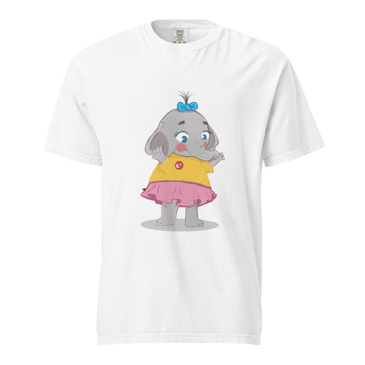 Filiz Elephant Unisex Garment-Dyed Heavyweight T-Shirt, Roots & Talks - White