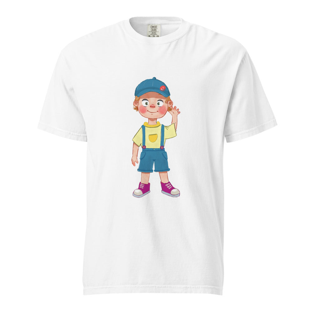 Giray Character Unisex Garment-Dyed Heavyweight T-Shirt, Roots & Talks - White