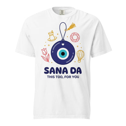 Sana Da Unisex Garment-Dyed Heavyweight T-Shirt, Roots & Talks - White