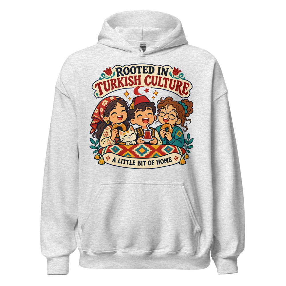 Rooted in Turkish Culture Unisex Heavy Blend Hoodie, Roots & Talks - Ash